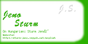 jeno sturm business card